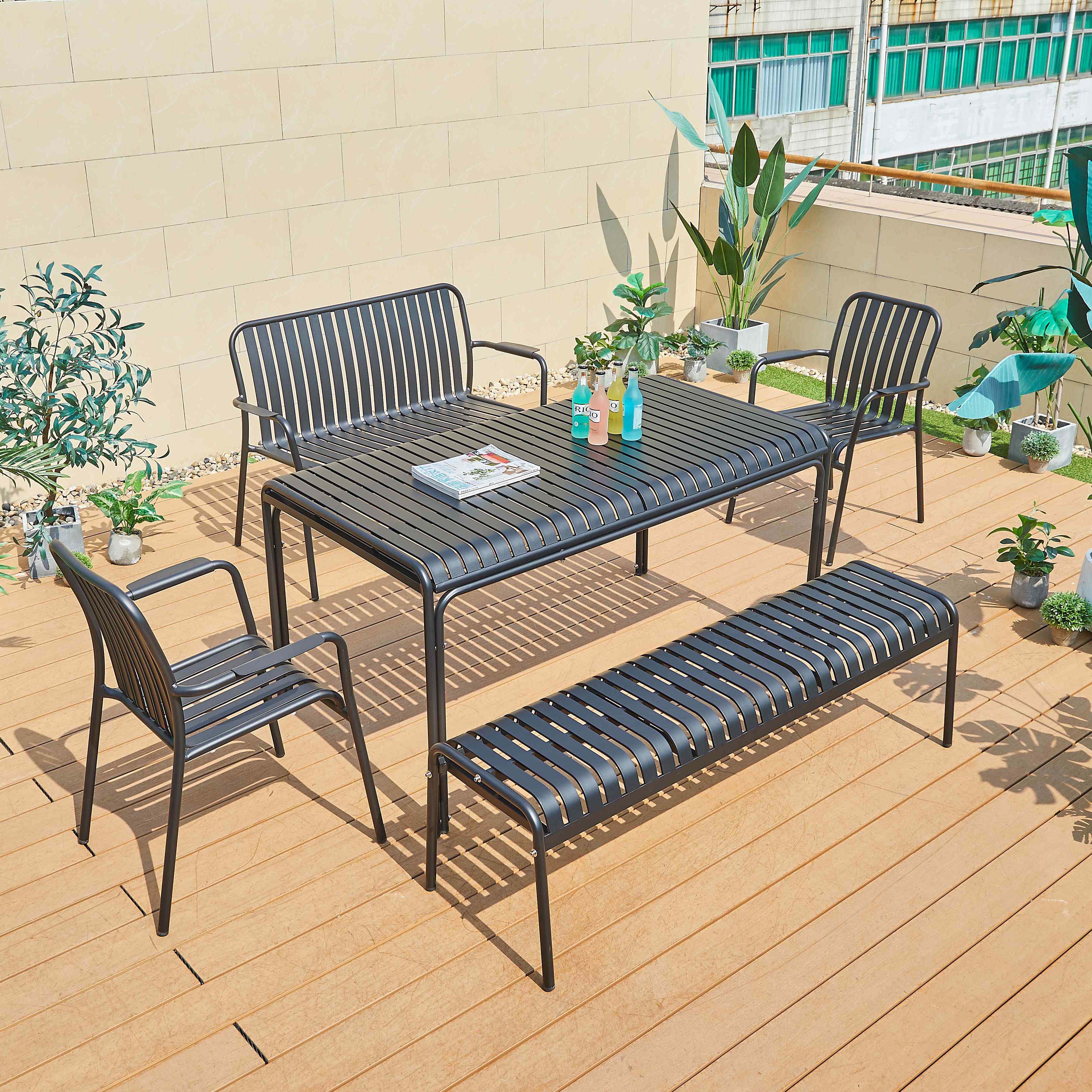 Aluminum chair and table